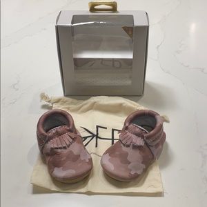 Brand New Freshly Picked Camo Mini Sole Moccasins